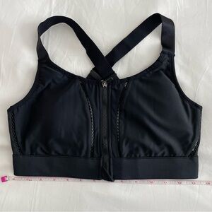 Fabletics Zoe Black Zip-Front High Impact Sports Bra